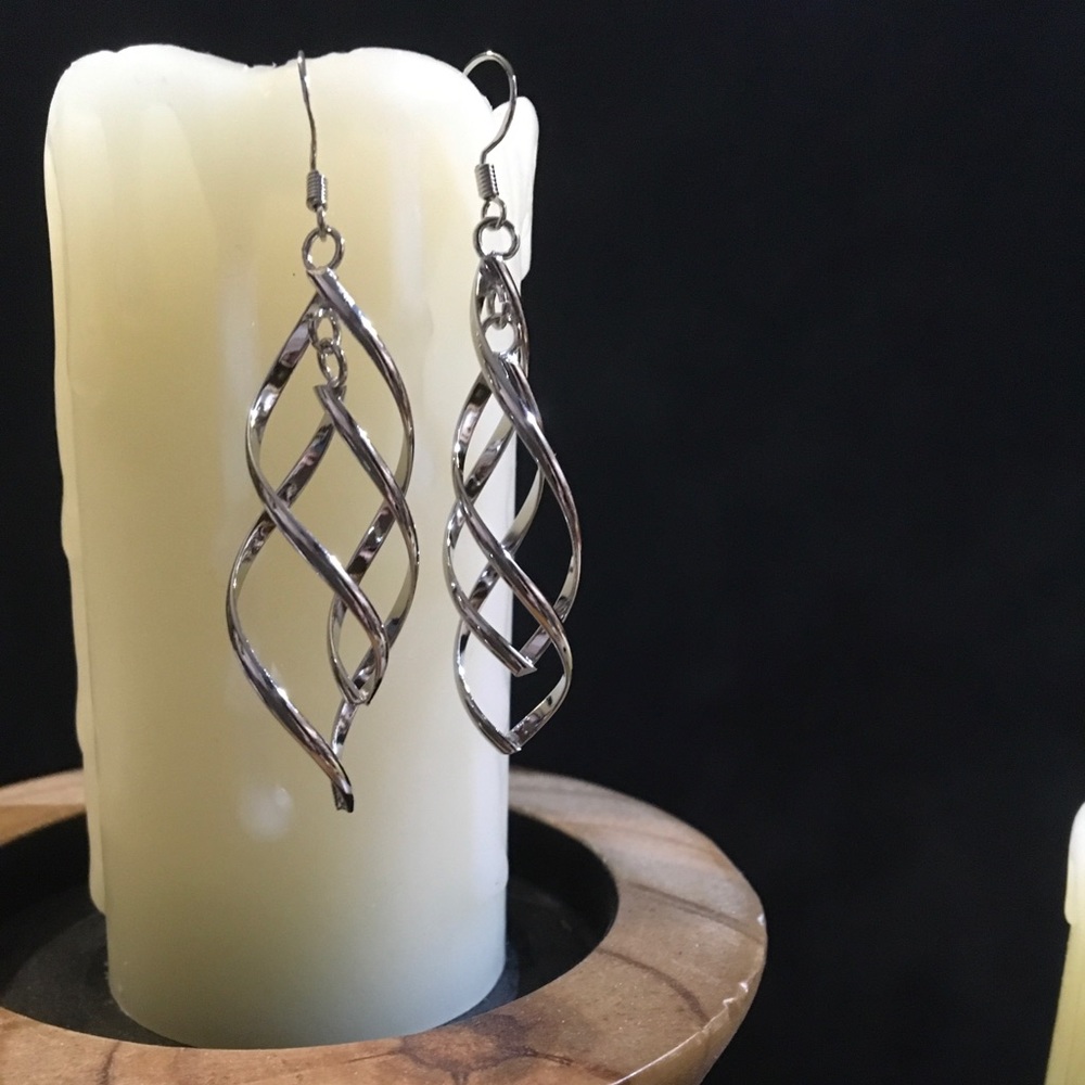 Silver Spiral Earrings